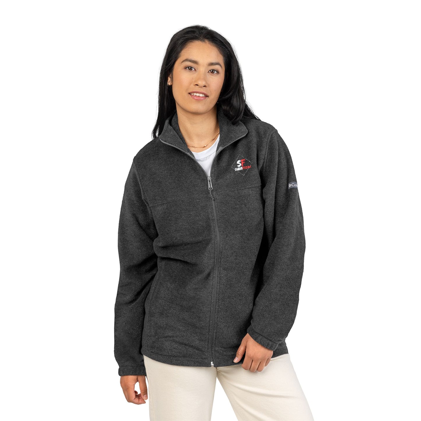 SubieFreak Red Letter Columbia Fleece Jacket - Embroidered Winter Layer