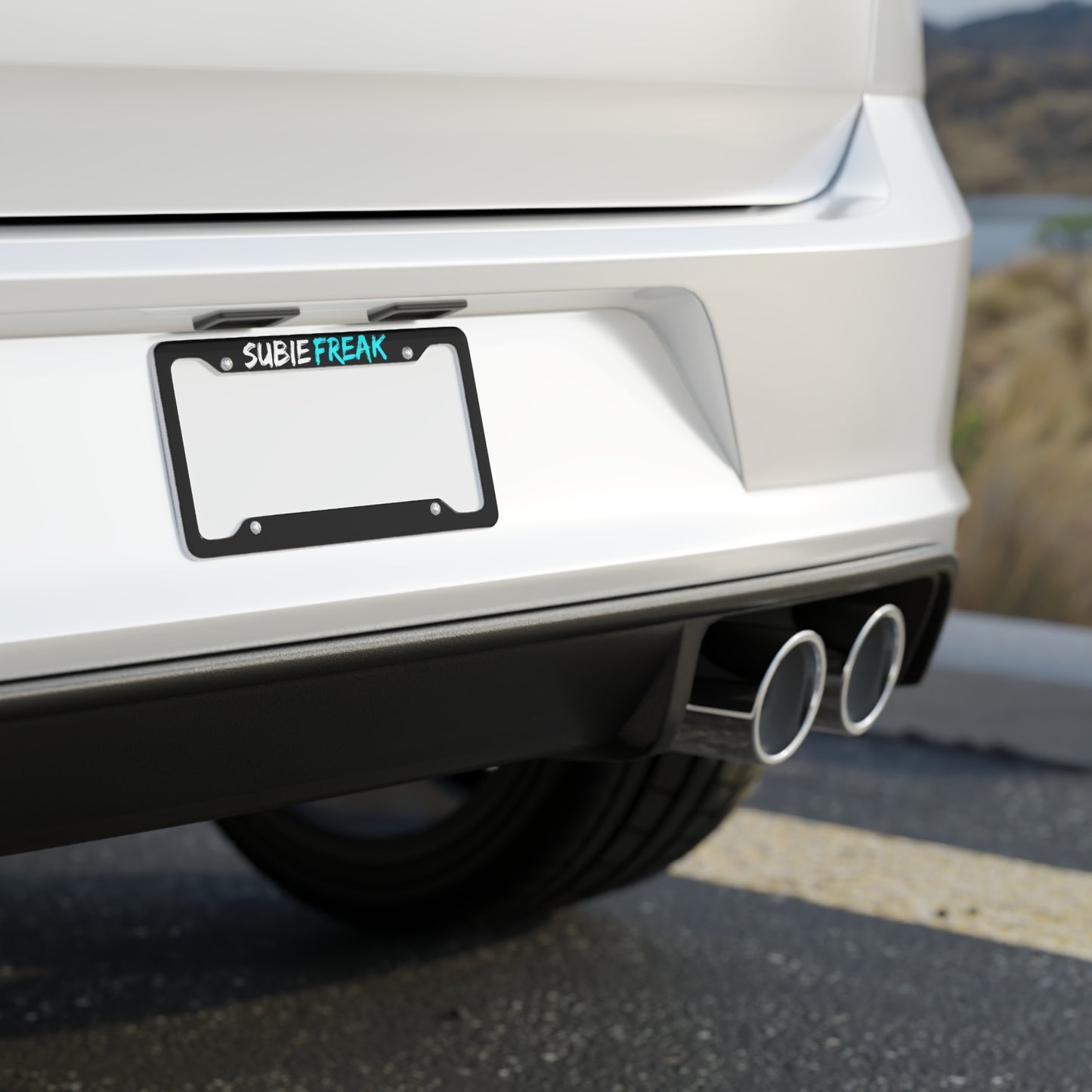 SubieFreak License Plate Frame Hyper Teal