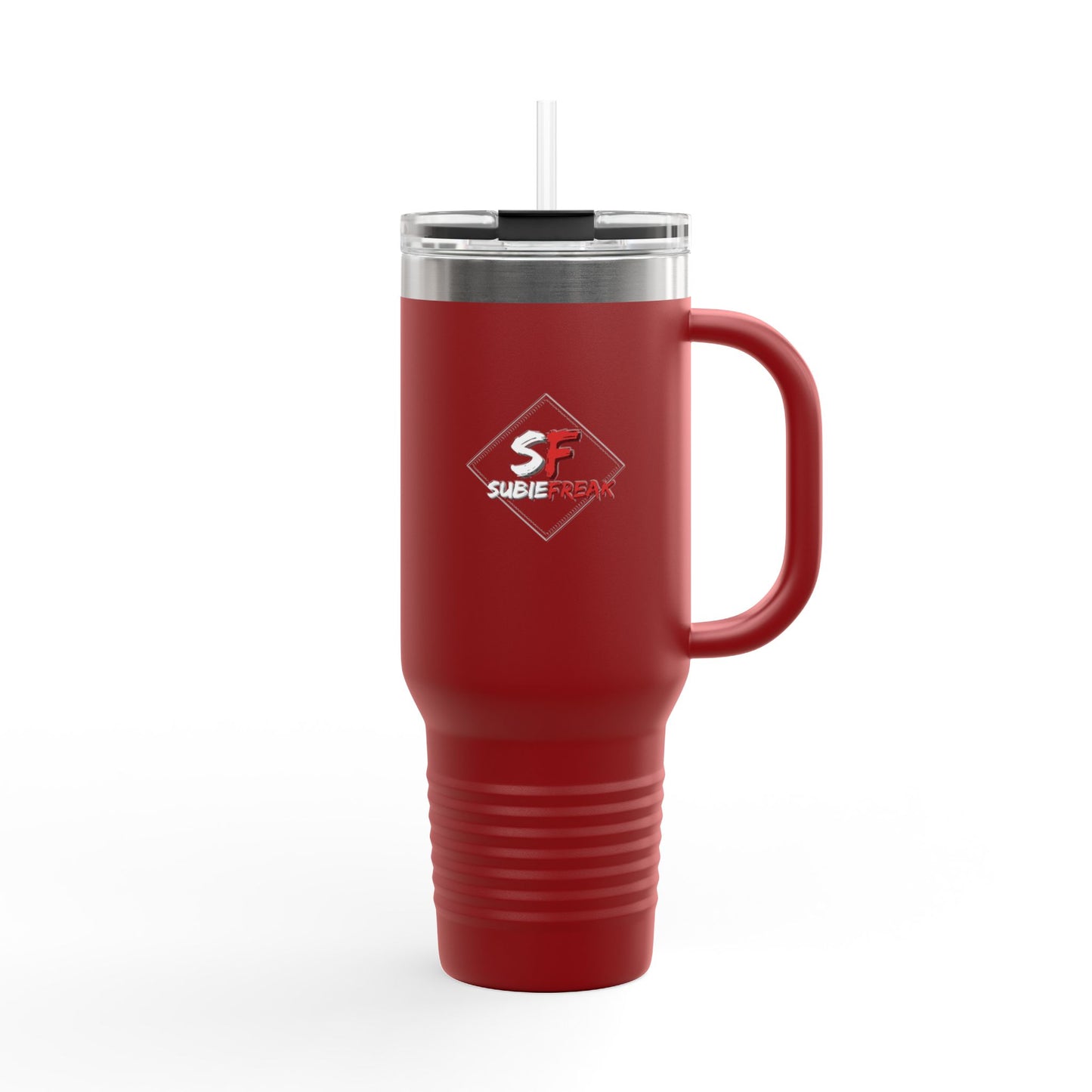SubieFreak Red logo 40oz Travel Mug for Hot & Cold Drinks