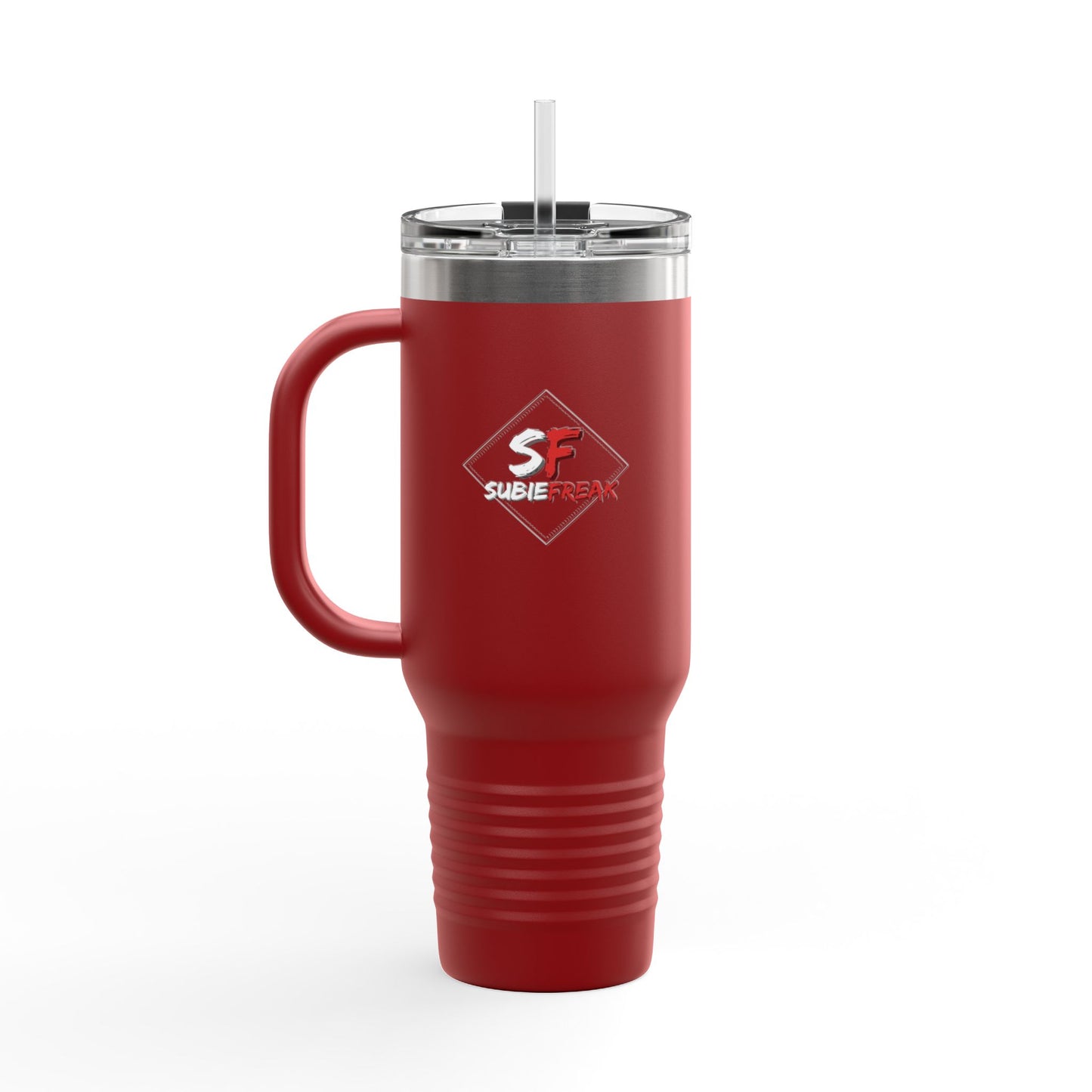 SubieFreak Red logo 40oz Travel Mug for Hot & Cold Drinks