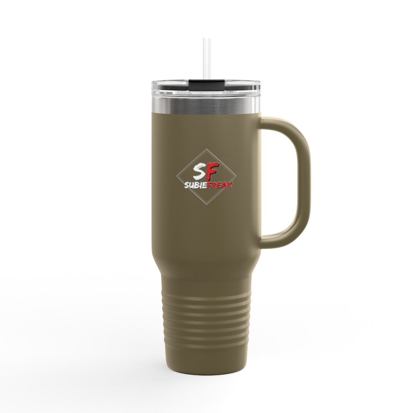 SubieFreak Red logo 40oz Travel Mug for Hot & Cold Drinks
