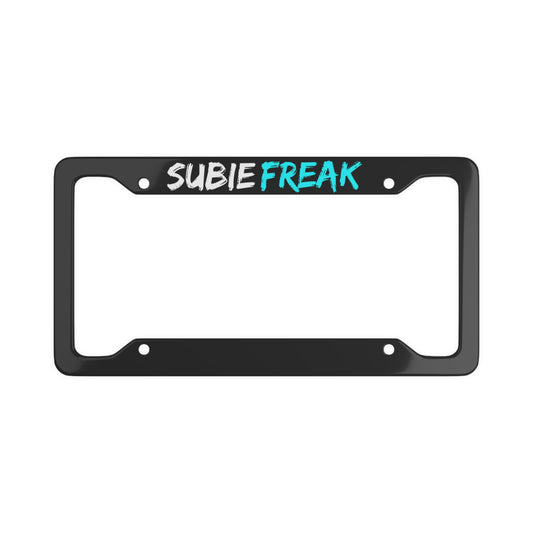 SubieFreak License Plate Frame Hyper Teal