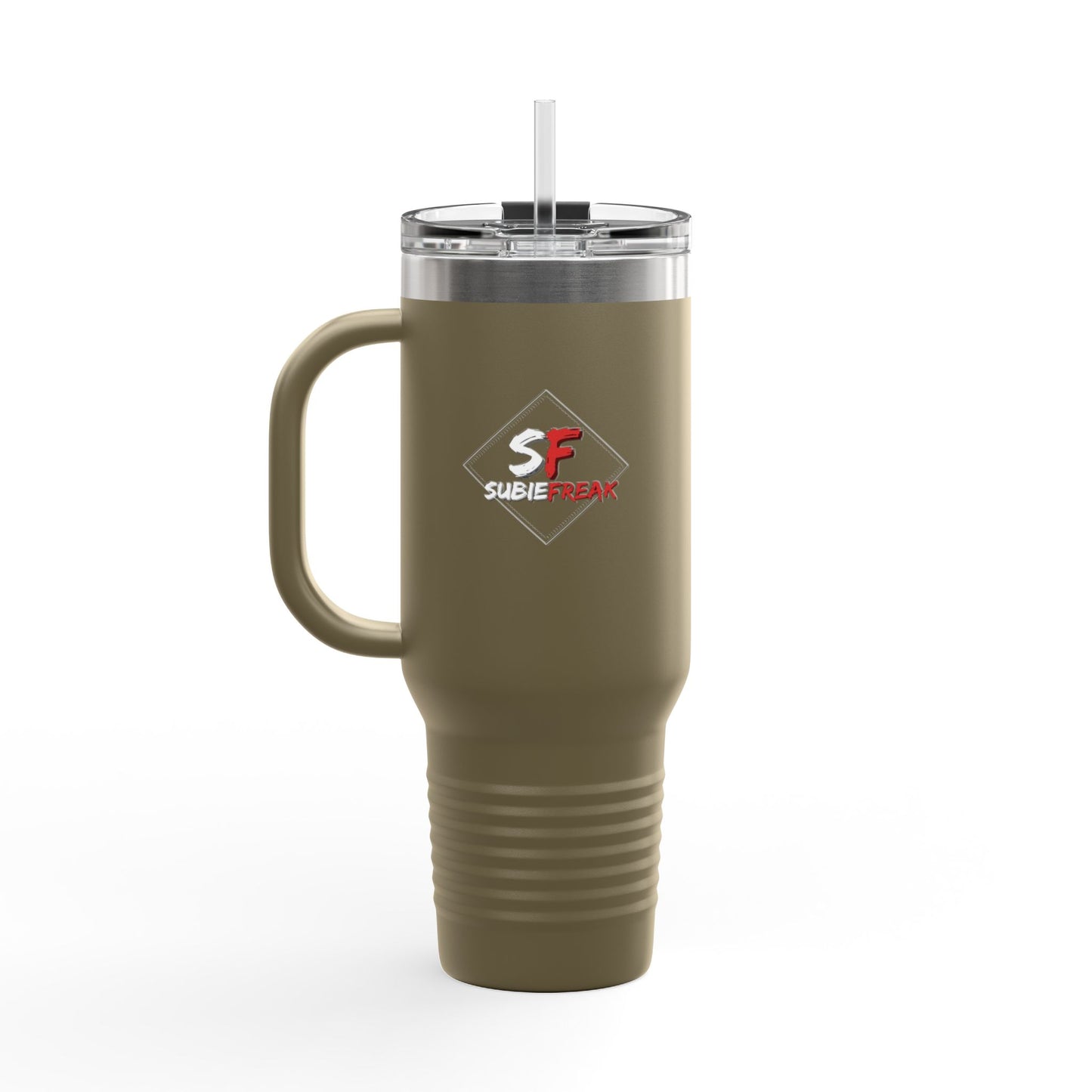SubieFreak Red logo 40oz Travel Mug for Hot & Cold Drinks