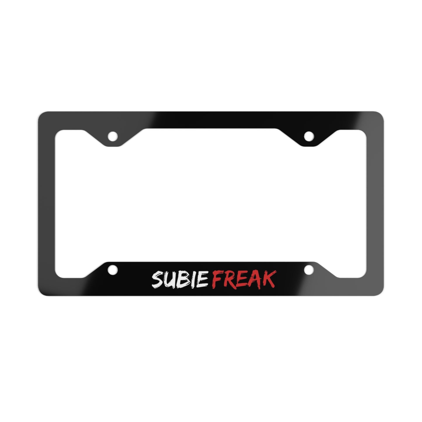 Metal License Plate Frame Red SUBIE FREAK Design