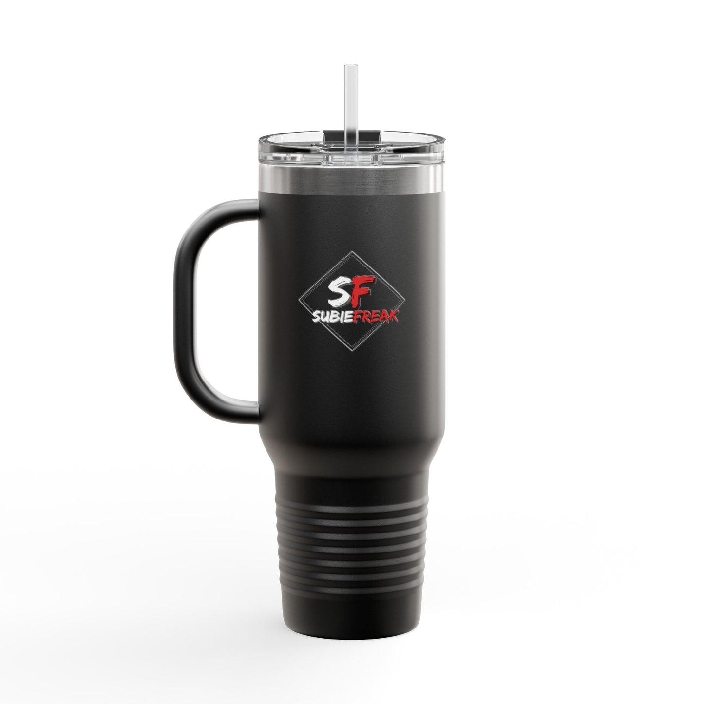 SubieFreak Red logo 40oz Travel Mug for Hot & Cold Drinks